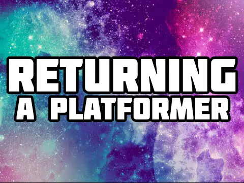 Returning a Platformer game logo featuring platformer character
