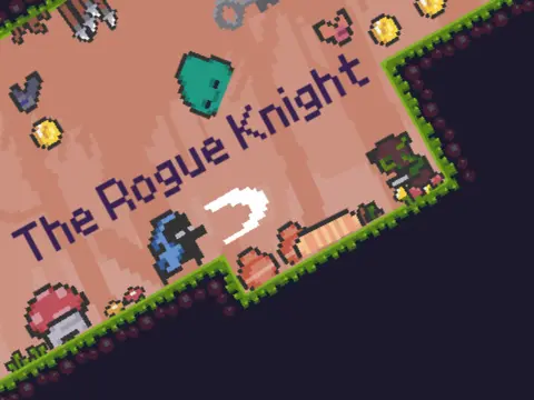Rogue Knight game cover - pixel art platformer with sword combat