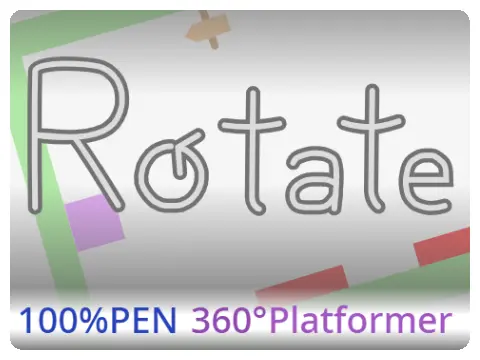Rotate 100 Pen Platformer logo - rotation-based game design