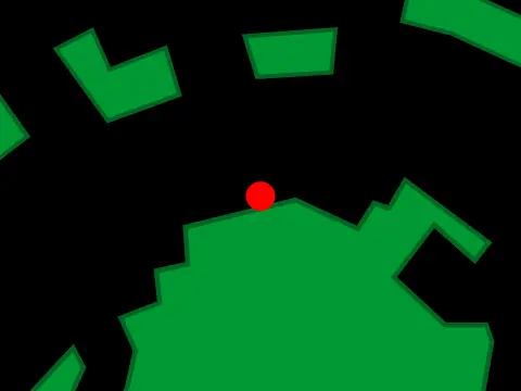 Rotating platformer logo cover showing character on small planet with gravity orbit