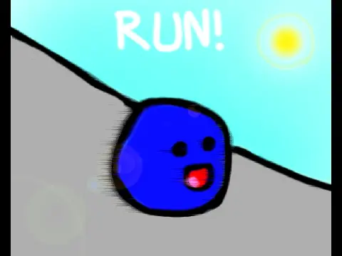 Run platformer logo with minimalist design for precision jumping game