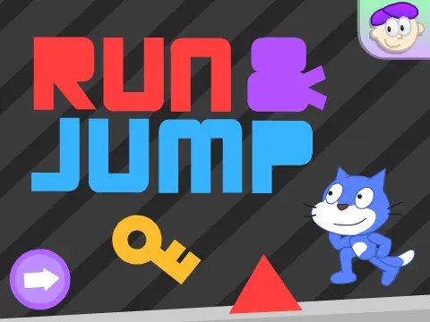 Run and jump platformer logo cover featuring 40 stages and diverse mechanics like orbs and portals