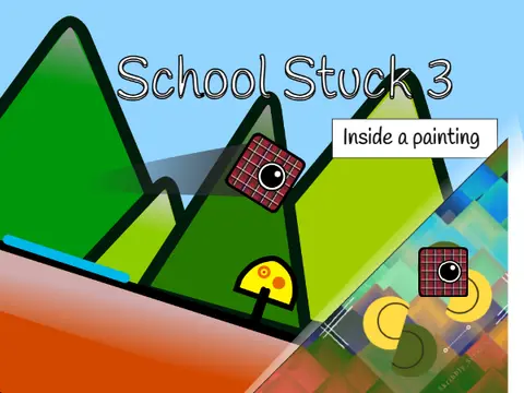 School Stuck 3 Painting platformer logo with school and art theme design