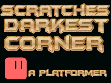 Scratch's Darkest Corner platformer logo - dark theme with invisible ground mechanic