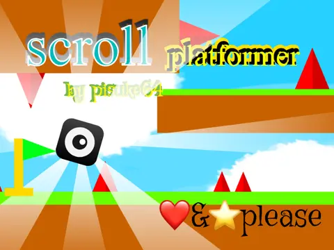 Scroll platformer v2 logo cover featuring scrolling platformer with community credits