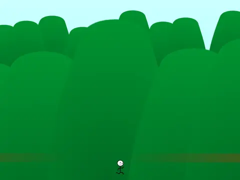 Scrolling platformer logo featuring stick figure platforming action