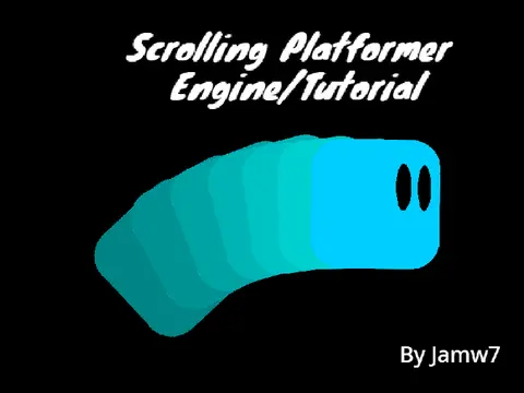 Scrolling platformer engine tutorial logo - Scratch 3.0 enhanced version with momentum physics