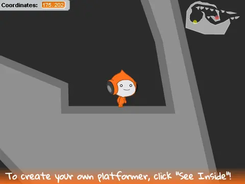 Scrolling platformer engine v4.0 logo featuring Pico character and level editor tools