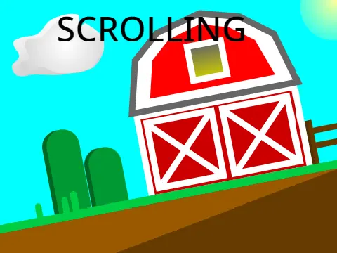 Scrolling platformer engine demo logo with parallax background