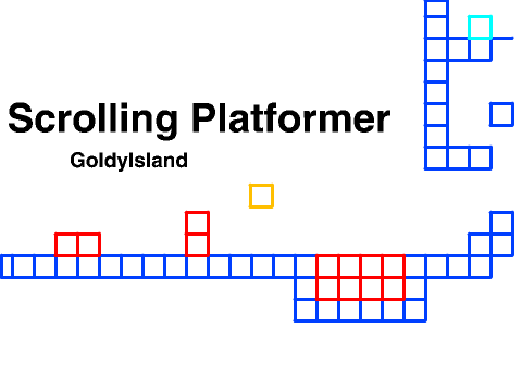 Scrolling platformer logo - color coded platform game