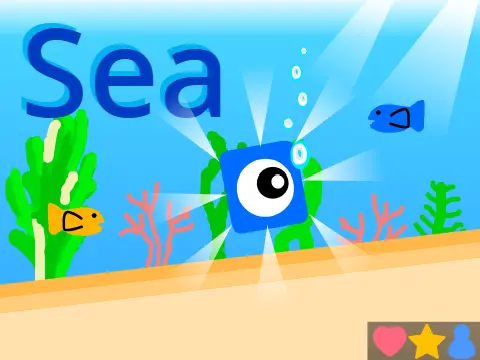 Sea Platformer logo - ocean theme speedrun platformer with thorn hazards