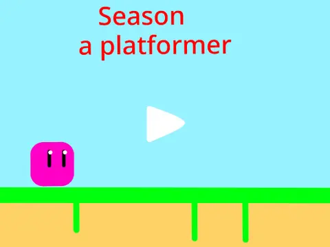 Season platformer logo cover featuring seasonal theme and spike obstacles
