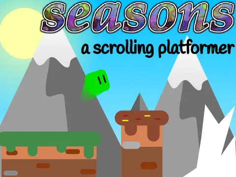Seasons scrolling platformer logo - collaborative parkour platformer game artwork