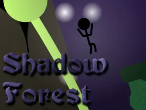 Shadow Forest platformer logo - mystical forest atmosphere with shadow theme