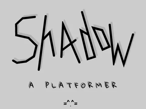 Shadow Platformer logo with transparent ball character navigating shadow world