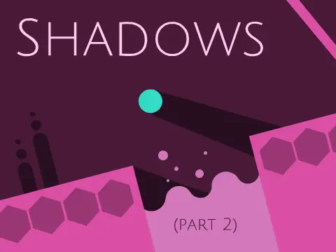 Shadows platformer part 2 game logo with dark theme