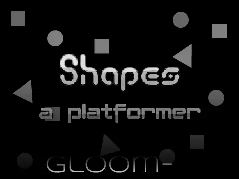 Shapes platformer logo cover featuring circle character and shape-themed environment