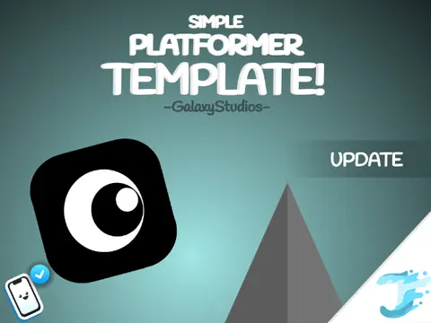 Simple Platformer Template logo with platformer builder tools and level preview