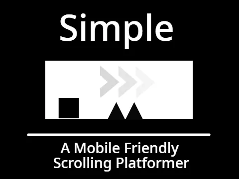 Simple scrolling platformer logo with blue dome and spike obstacles