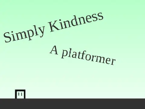 Simply Kindness platformer logo - green kindness theme