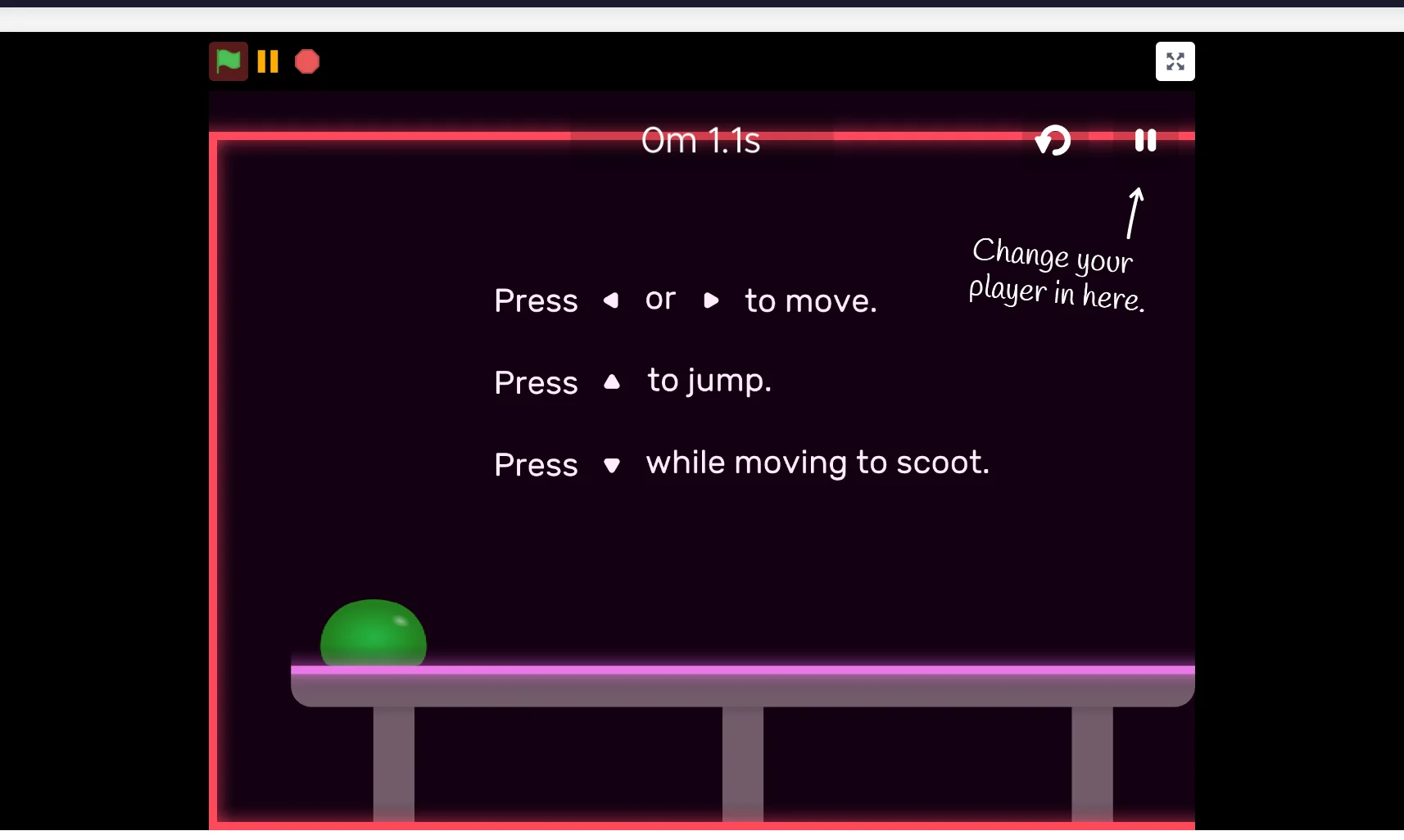 Slime Platformer V2.0 Home Screen