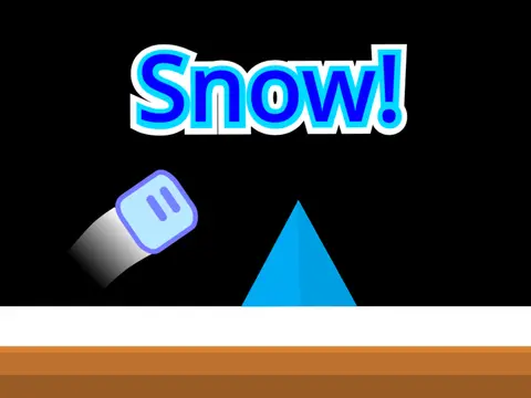 Snow mobile platformer logo cover with snowy theme and playable character