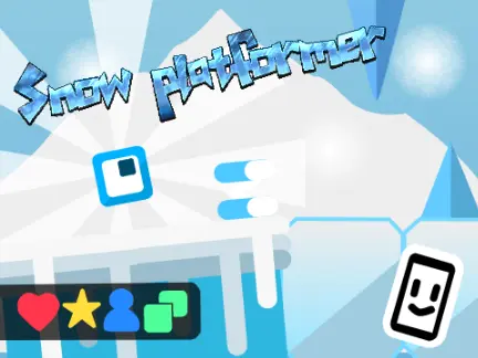 Snow platformer logo cover featuring winter theme and ice physics