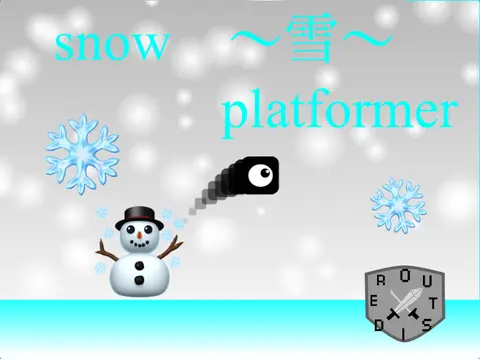 Snow platformer logo with winter theme and snow costume design
