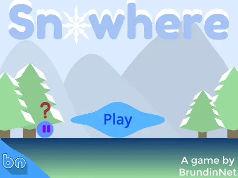 snowhere a platformer logo cover featuring sphere character in snowy and flooded world