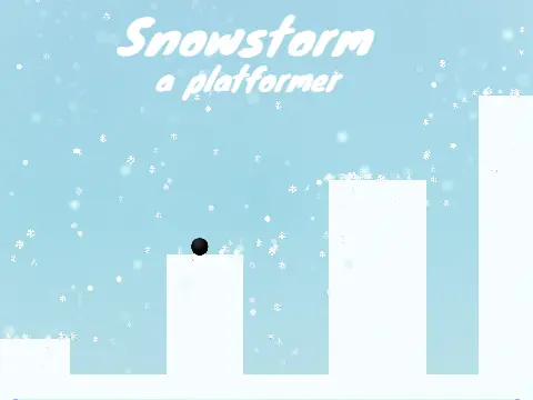 Snowstorm - a platformer game logo showing snow-themed platformer cover with storm effects