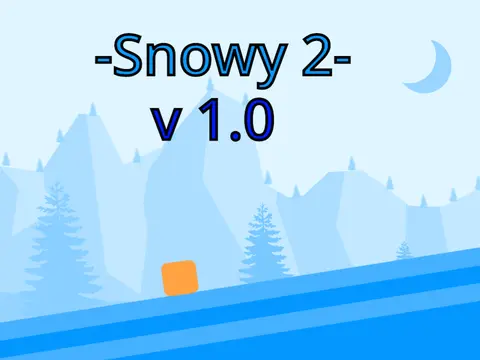 Snowy 2 scrolling platformer logo cover featuring winter landscape and dual pathways