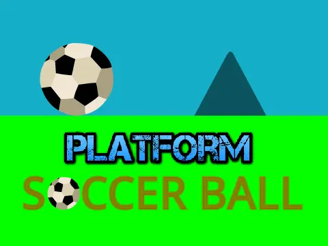 Soccer ball platformer logo featuring soccer theme and character customization