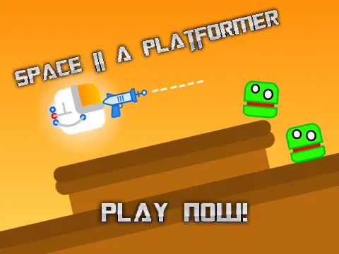 Space A Platformer game logo with space theme