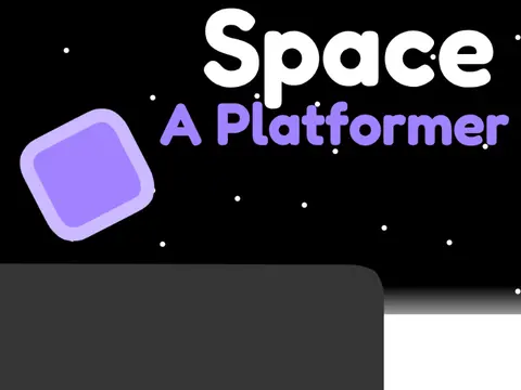 Space - A Platformer game logo with space themed typography