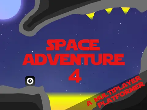 Space Adventure 4 multiplayer platformer logo - cosmic space theme with multiplayer elements