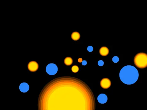 Space Adventure Platformer logo - orange dot on dark space background