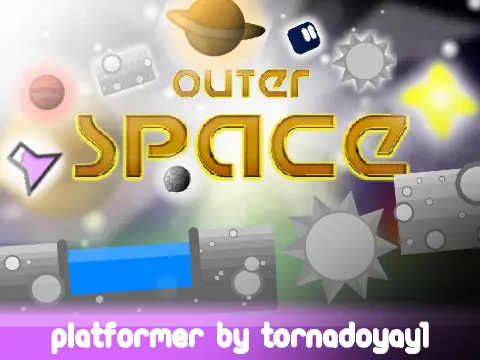 Space Platformer v2 logo - avoid spikes and lava in space
