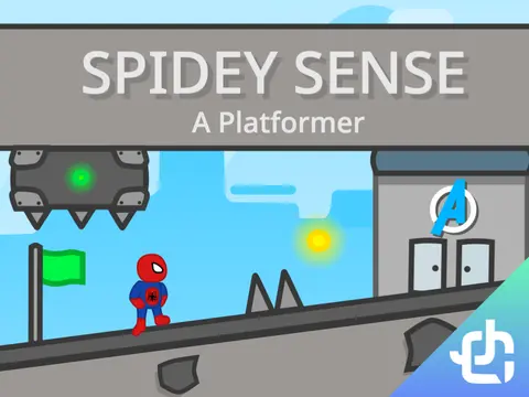 Spiderman in a platformer game titled Spidey Sense