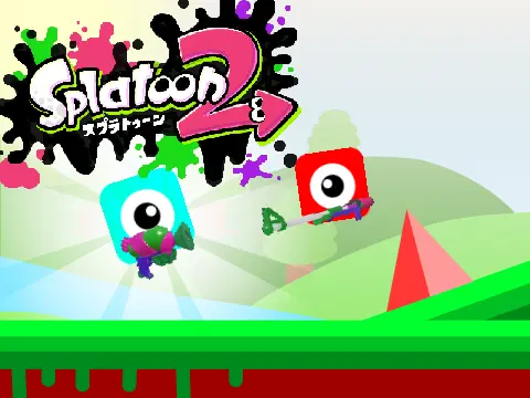 Splatoon Platformer game logo featuring Inkling character from the fan-made Scratch game