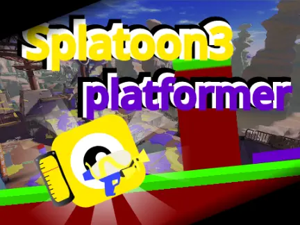 Splatoon3 Platformer title screen with Inkling character and Splatoon style