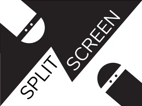 Split Screen Platformer 2.0 logo featuring split-screen design for two players