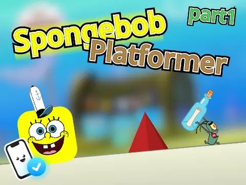SpongeBob platformer game logo featuring SpongeBob SquarePants platforming adventure