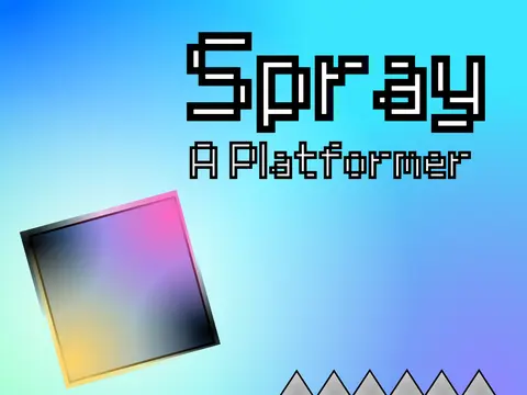 Spray platformer game logo with water spray mechanics