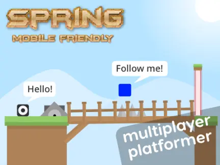 Spring multiplayer platformer logo cover featuring chat and name toggle features