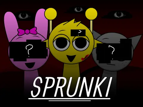Sprunki But Opposite music rhythm game logo featuring colorful characters