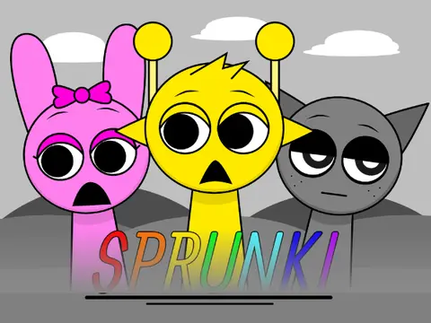 Sprunki But They Lost Their Colour black and white rhythm game characters