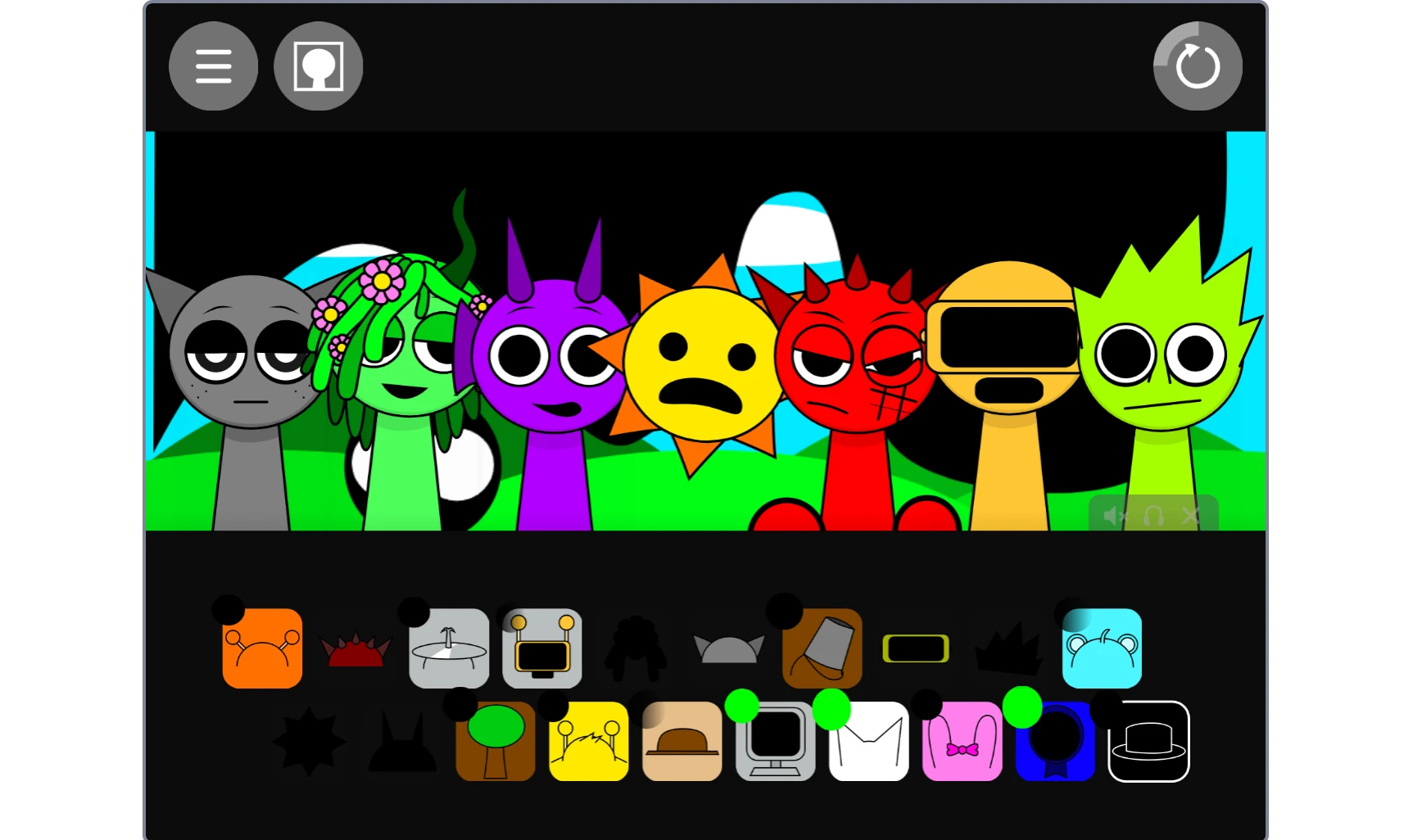 Sprunki Corruption mobile gameplay on tablet device