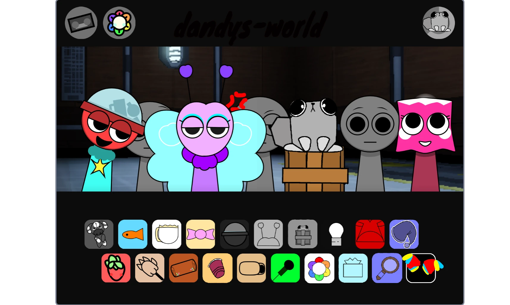 Sprunki Dandys World V3 music creation interface