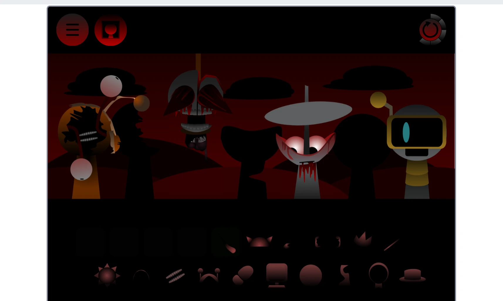 Sprunki Definitive Phase 4.5 Original sound icon selection menu