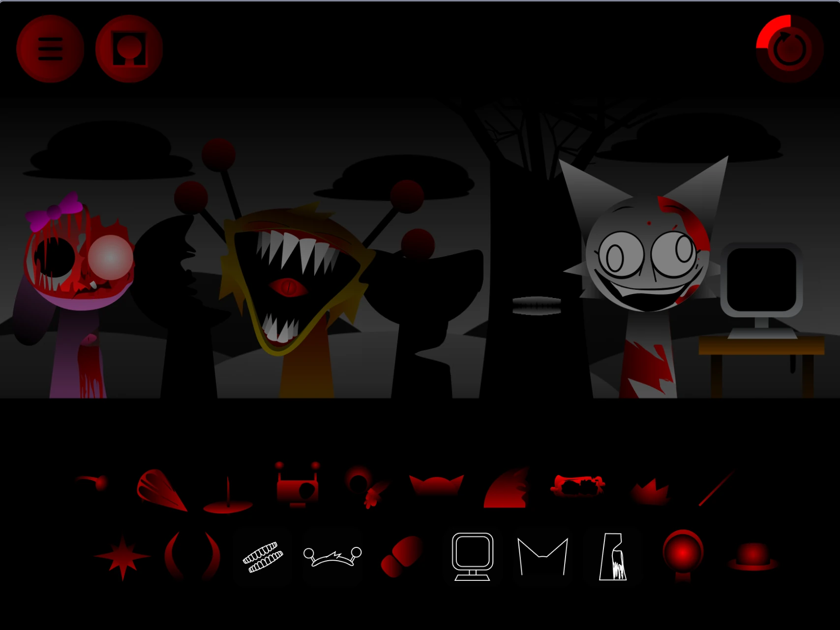 Sprunki Definitive Phase 4.5 Remake character selection screen